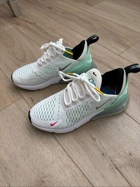 Nike White Mint Green Air Max 270 Sneakers